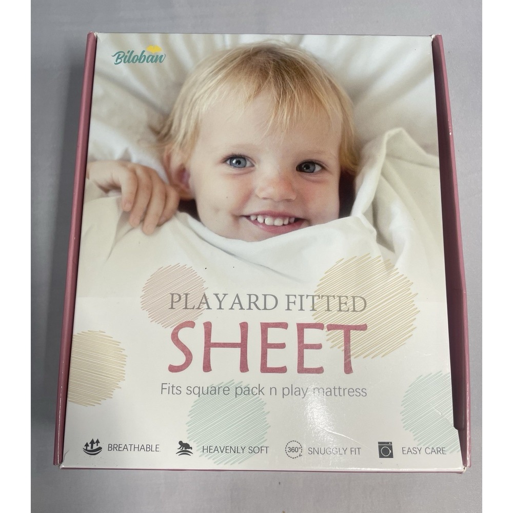 Biloban Square & Fitted Playard Sheets Gray 2pk 36"x36"NIB